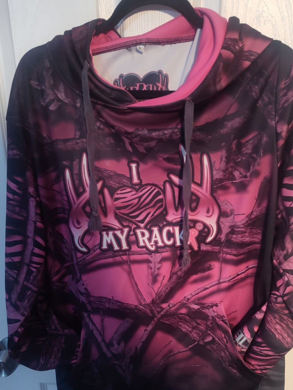 I Love My Racks Pink Camo Hoodie - Women's Pullover